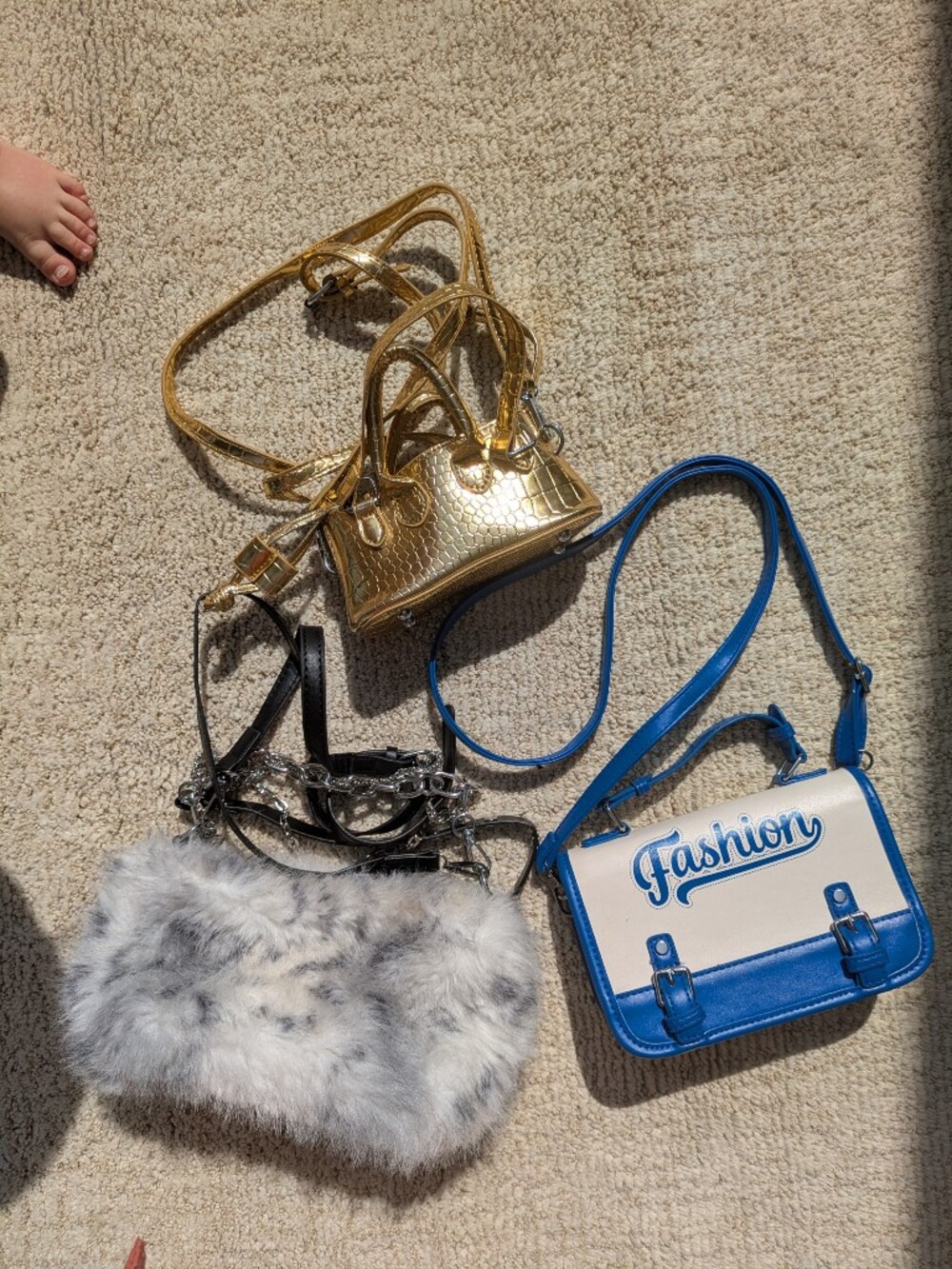 SHEIN Blue and White 'Fashion' Mini Crossbody Bag Lot